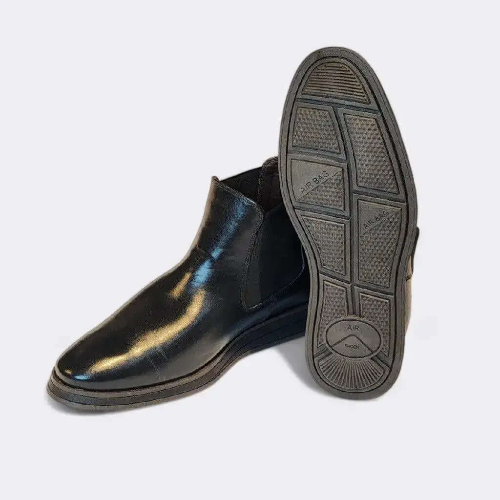 Botina Romeo Preto Couro Romeo