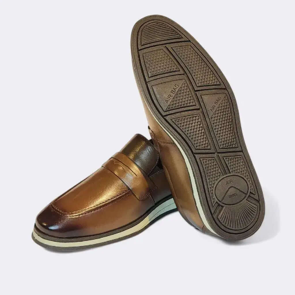 Mocassim Romeo Gênova Conhaque Couro Romeo