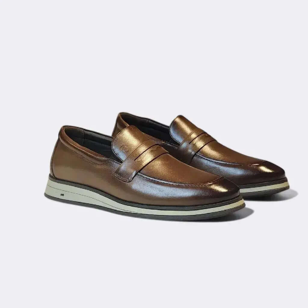 Mocassim Romeo Gênova Conhaque Couro Romeo