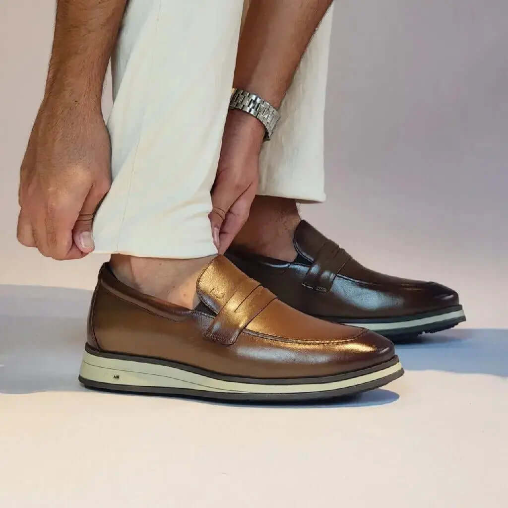 Mocassim Romeo Gênova Conhaque Couro Romeo