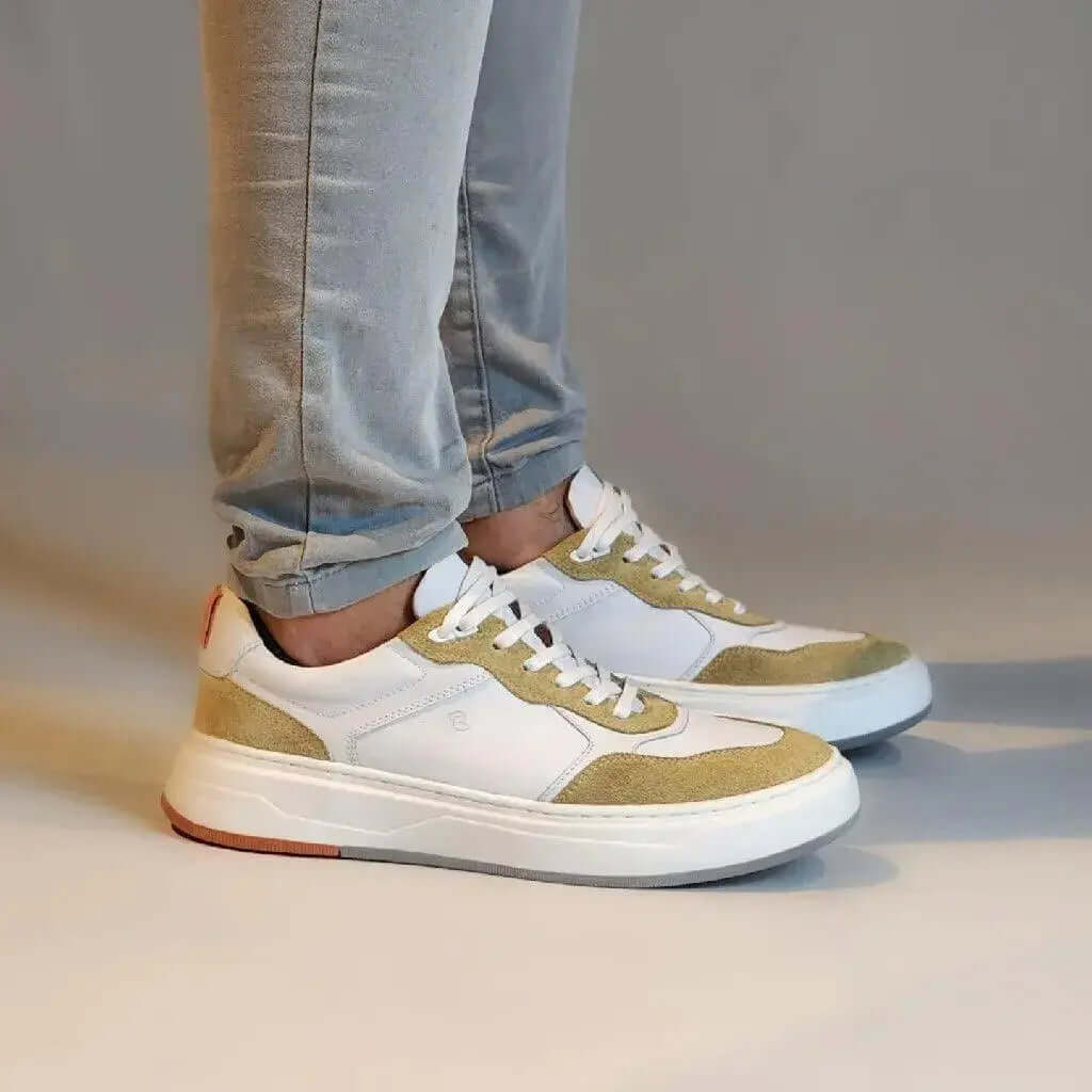Sapatênis Romeo Best-Trend Bege e Branco Couro Romeo