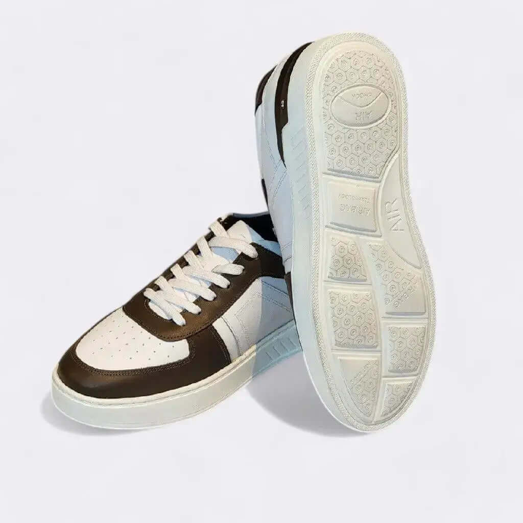 Sapatênis Romeo Brooklyn Marrom e Branco Couro Romeo