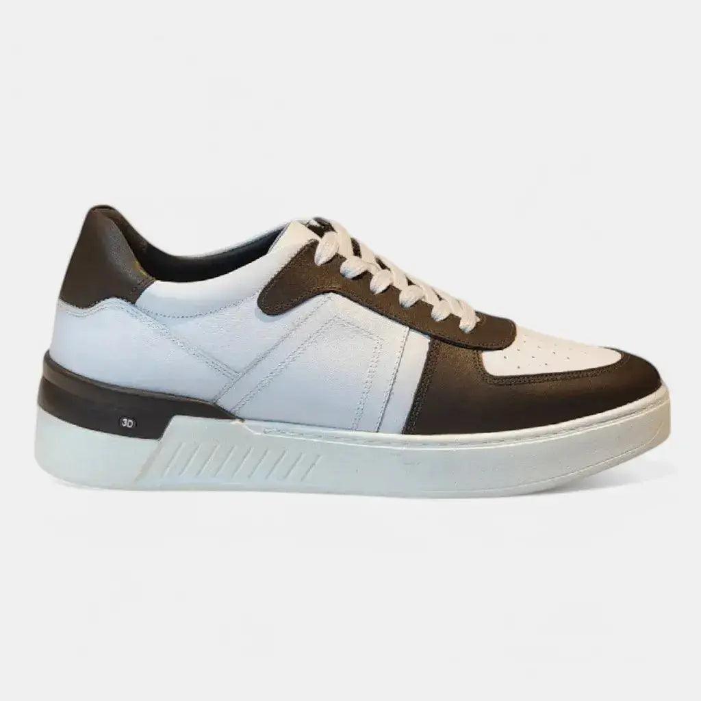 Sapatênis Romeo Brooklyn Marrom e Branco Couro Romeo