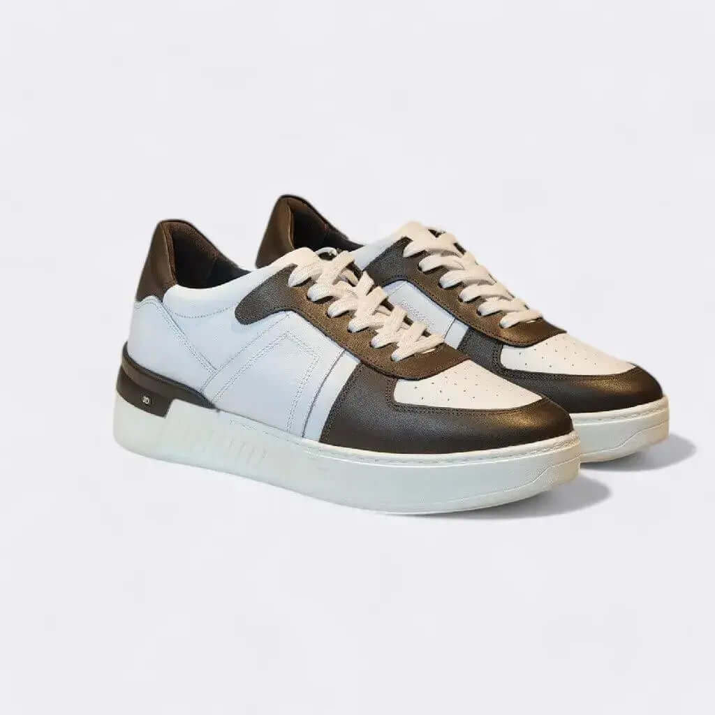 Sapatênis Romeo Brooklyn Marrom e Branco Couro Romeo