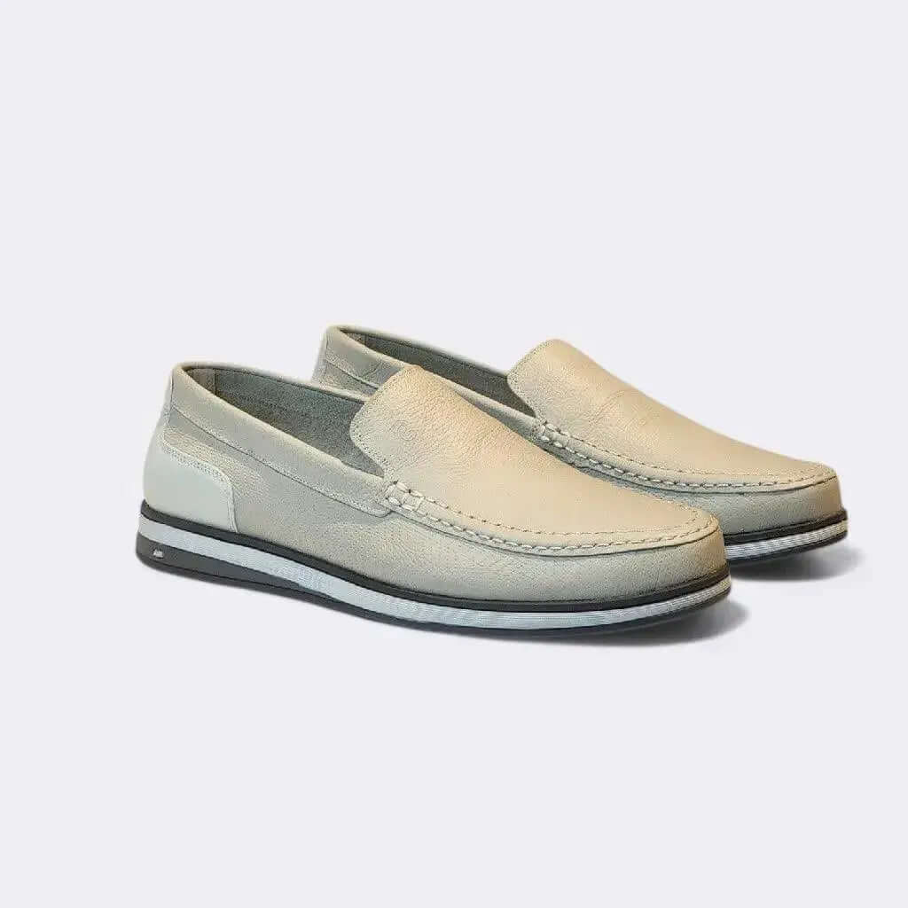 Mocassim Romeo Veneza Off White Couro Romeo