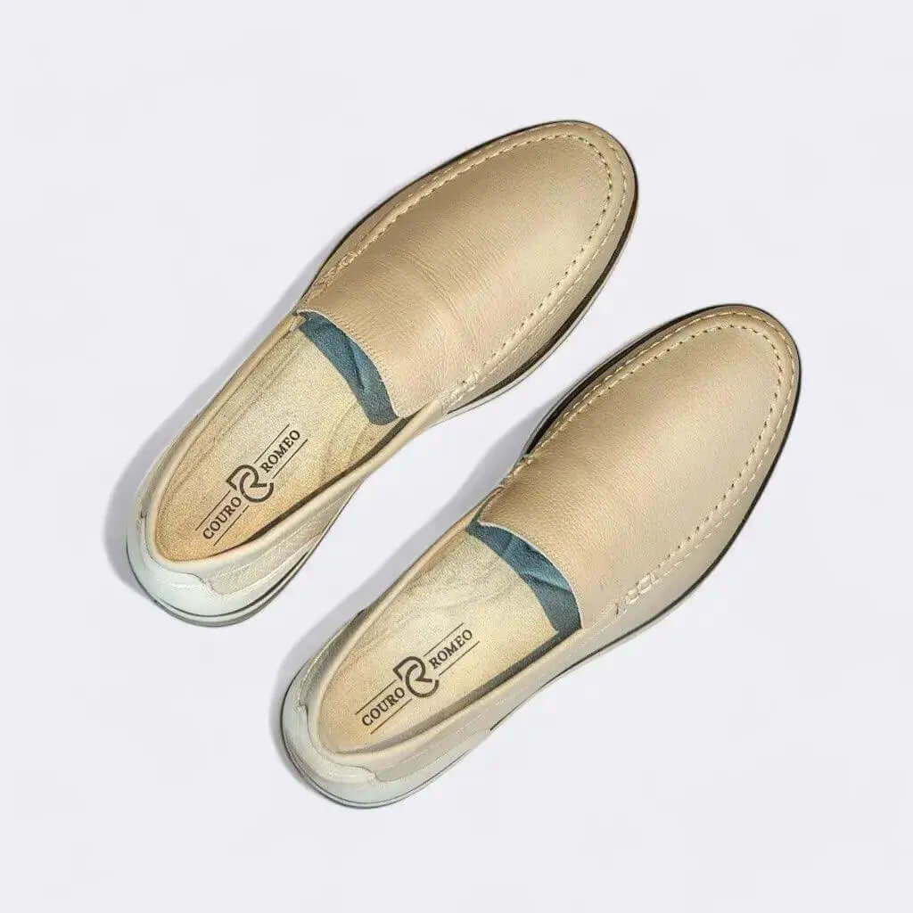 Mocassim Romeo Veneza Off White Couro Romeo