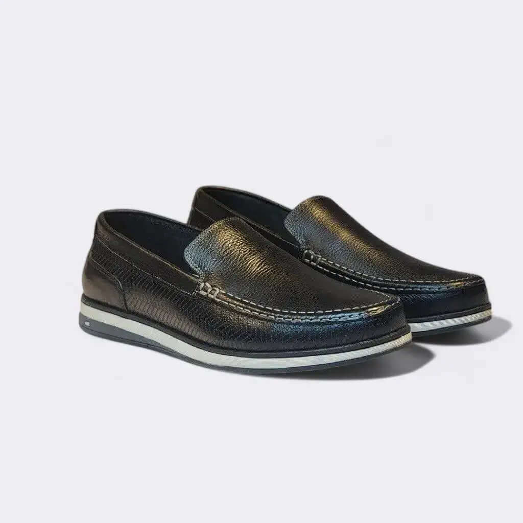 Mocassim Romeo Veneza Preto Couro Romeo