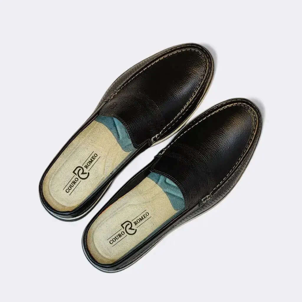 Mule Romeo CopaCabana Preto Couro Romeo