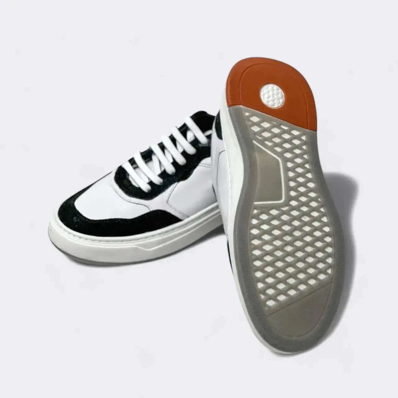 Sapatênis Romeo Best-Trend Preto e Branco Couro Romeo