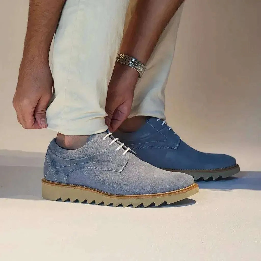 Sapato Romeo Paris Camurça Azul Couro Romeo