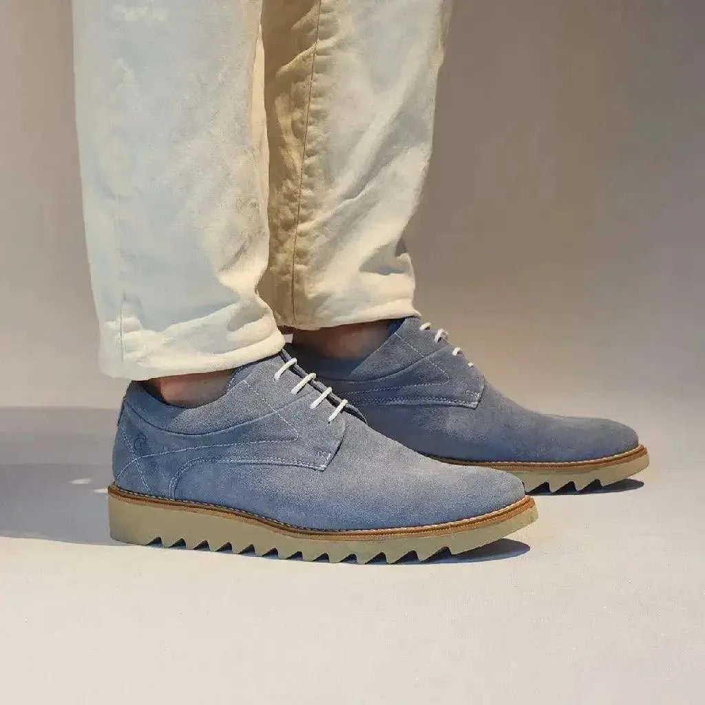 Sapato Romeo Paris Camurça Azul Couro Romeo