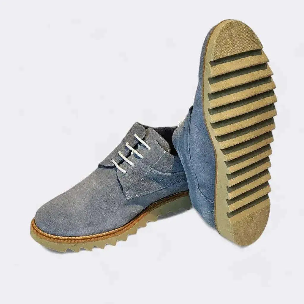 Sapato Romeo Paris Camurça Azul Couro Romeo