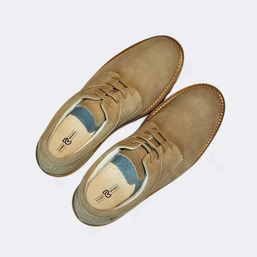 Sapato Romeo Paris Nobuck Areia Couro Romeo