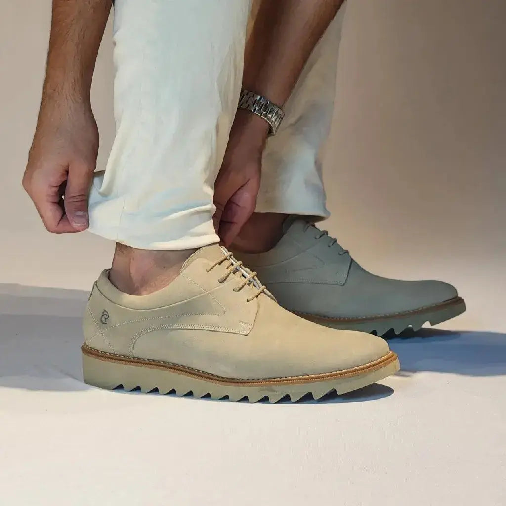 Sapato Romeo Paris Nobuck Areia Couro Romeo